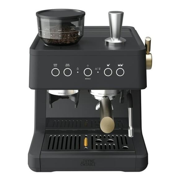Thyme & Table Barista Grade Espresso Machine, 15-Bar Pressure, Grinder and Wand - Picture 1 of 7